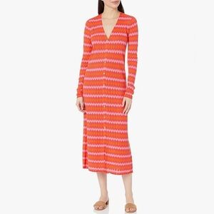 Show Me Your MuMu kin cardi stripes Long Sleeve Dress size M